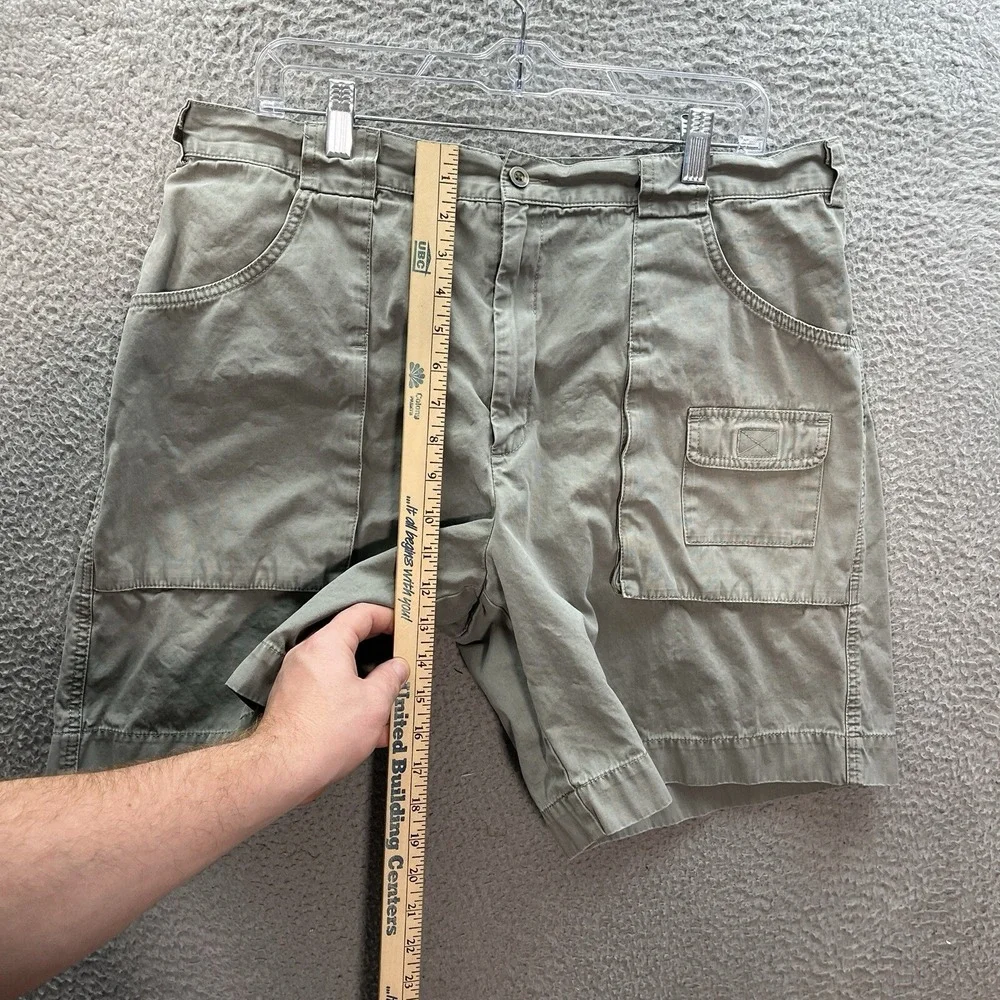 Eddie Bauer Shorts Womens 18 Green Duck Canvas Outdoors Hiking Camping‎ Workwear
